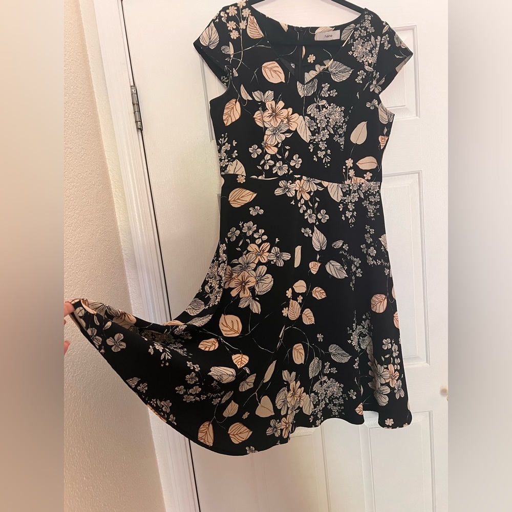 Heine Black Dress with Floral Design